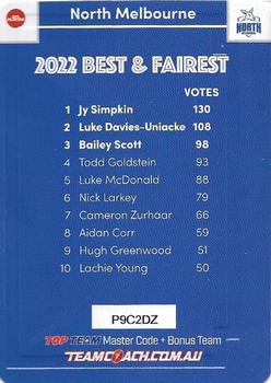2023 AFL TeamCoach - Best & Fairest Gold #BF-12 Jy Simpkin/Luke Davies-Uniacke/Bailey Scott Back